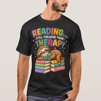 Gemütliches Faultier-Lesetherapie Lustiges Buchlie T-Shirt