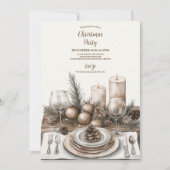 Gemütliches Festfest Rustikale Weihnachten Einladung (Vorderseite)