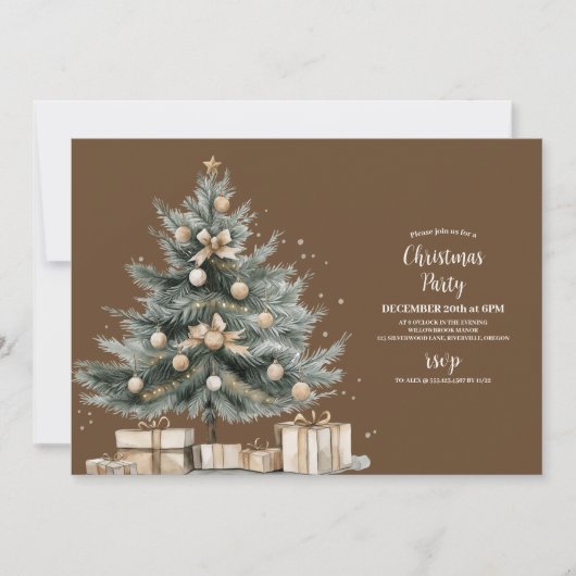 Gemütliches Festfest Rustikale Weihnachten Einladung (Vorderseite)