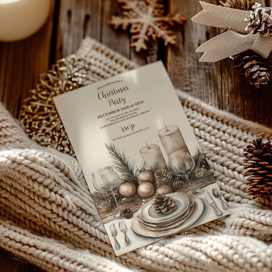 Gemütliches Festfest Rustikale Weihnachten Einladung