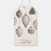 Gemütliches Festfest Rustikale Weihnachten Geschenkanhänger (Rückseite)