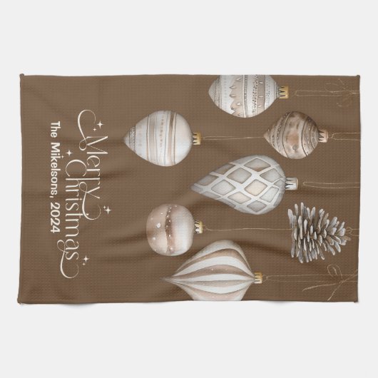 Gemütliches Festfest Rustikale Weihnachten Geschirrtuch (Horizontal)