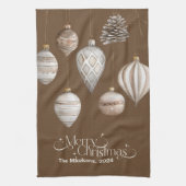 Gemütliches Festfest Rustikale Weihnachten Geschirrtuch (Vertikal)