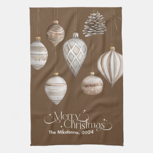 Gemütliches Festfest Rustikale Weihnachten Geschirrtuch (Vertikal)