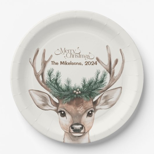 Gemütliches Festfest Rustikale Weihnachten Pappteller (Vorderseite)