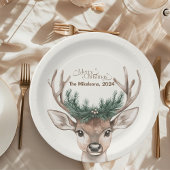 Gemütliches Festfest Rustikale Weihnachten Pappteller