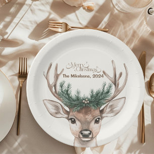 Gemütliches Festfest Rustikale Weihnachten Pappteller