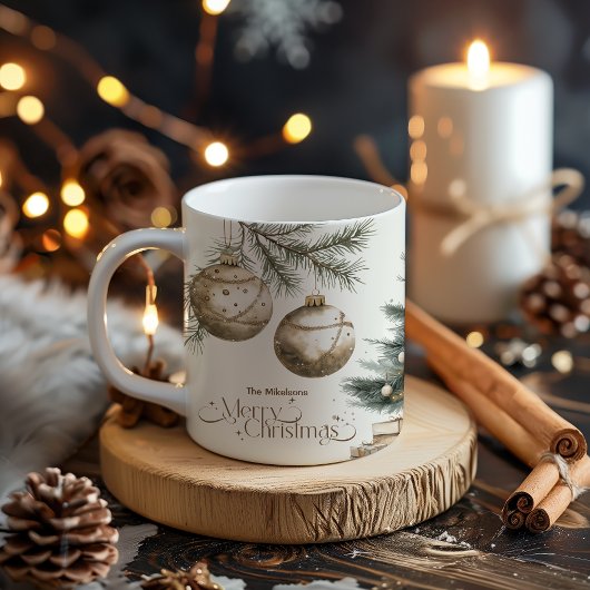 Gemütliches Festfest Rustikale Weihnachten Zweifarbige Tasse