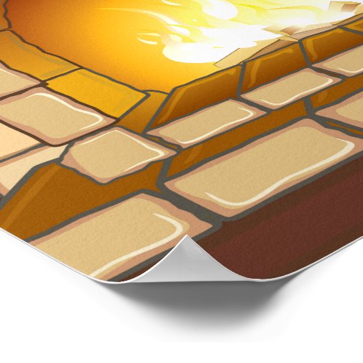 Gemütliches Feuerplatz-Bild Poster (Ecke)