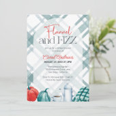 Gemütliches Flannel & Fizz Brautparty Einladung (Stehend Vorderseite)
