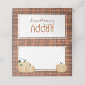 Gemütliches Flannel Freundliches Abendessen Platzkarte (Außenseite Aufgefaltet)