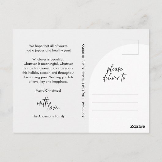 Gemütliches Foto, Bogenrahmen Postkarte (Rückseite)