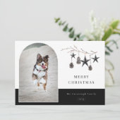 Gemütliches Foto mit Arch-Rahmen Feiertagskarte (Stehend Vorderseite)