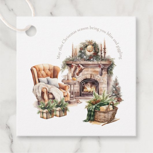 Gemütliches Foto Personalisiert Weihnachten Geschenkanhänger (Vorderseite)