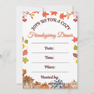 Gemütliches Friendsgiving-Dinner-Kunst Einladung