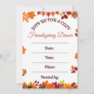 Gemütliches Friendsgiving-Dinner-Kunstwerk Einladung