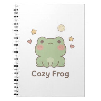 Gemütliches Frosch-Notizbuch | Süßes Kawaii-Tagebu Notizblock