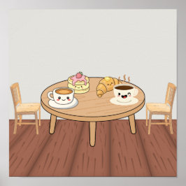 Gemütliches Frühstückscafé Poster | Kaffee, Pfannk