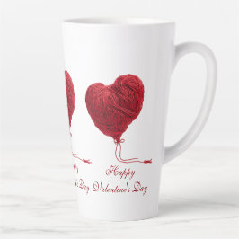 Gemütliches Garnherz für den Valentinstag Milchtasse