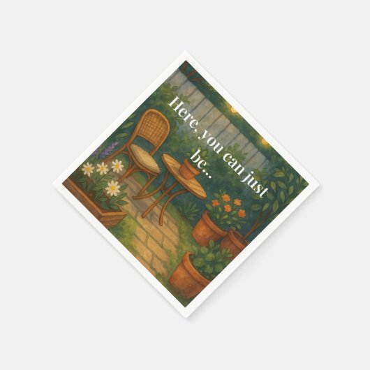 Gemütliches Gartenwirbelkissen - 'Hier kannst du e Serviette (Ecke)