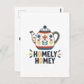 Gemütliches, gemütliches Teekessel-Design Postkarte (Vorne/Hinten)
