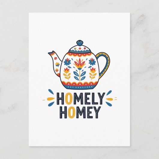 Gemütliches, gemütliches Teekessel-Design Postkarte (Vorderseite)
