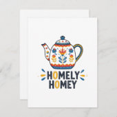 Gemütliches, gemütliches Teekessel-Design RSVP Karte (Vorne/Hinten)