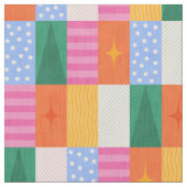Gemütliches geometrisches Patchwork für den Winter Stoff (Nahaufnahme)