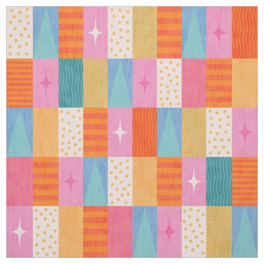 Gemütliches geometrisches Patchwork für den Winter Stoff (Muster)