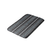 Gemütliches Gestrickmuster Schwarz und Grau Badematte (Schrägansicht)