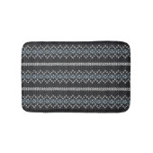 Gemütliches Gestrickmuster Schwarz und Grau Badematte (Vorderseite)