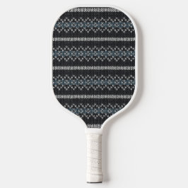 Gemütliches Gestrickmuster Schwarz und Grau Pickleball Schläger