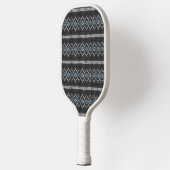 Gemütliches Gestrickmuster Schwarz und Grau  Pickleball Schläger (Links)