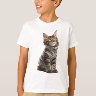 Gemütliches Gestricktes Maine Coon Kätzchen Kinder T-Shirt