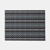 Gemütliches Gestricktes Muster Schwarz und Grau Fußmatte (Vorderseite)