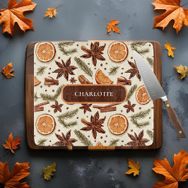 Gemütliches Gewürzdesign - Individuelle Name Schneidebrett