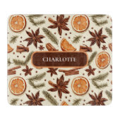 Gemütliches Gewürzdesign - Individuelle Name Schneidebrett (Vorderseite)