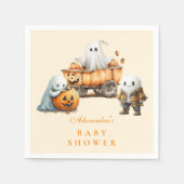 Gemütliches Ghost-Hütte Halloween-Kinderdusche Serviette (Vorderseite)