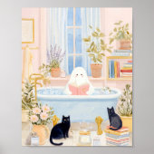Gemütliches Ghost Reading in der Blase Bad mit sch Poster (Vorne)