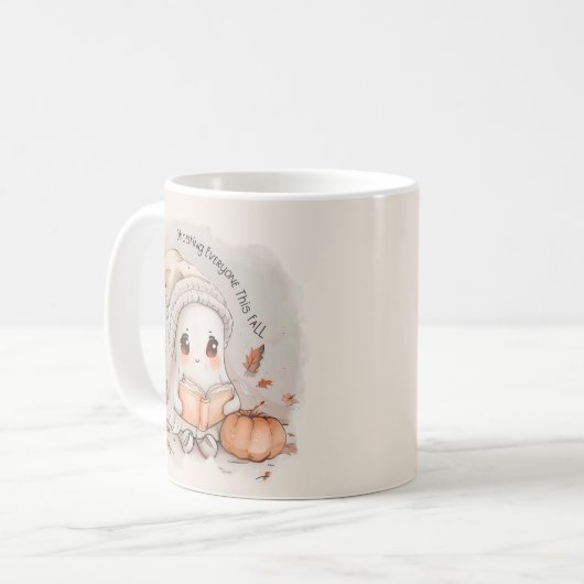 Gemütliches Ghost Reading mit Pumpkin Gewürz & Fal Kaffeetasse (Vorderseite Links)