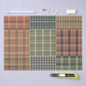 Gemütliches Gingham Patchwork Herbst Wintermuster Seidenpapier (Handwerk)