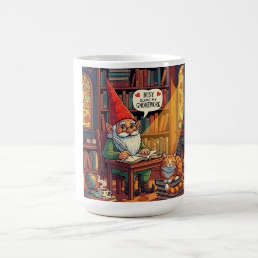 Gemütliches Gnome mit seinem Gnomework Kaffeetasse (Mittel)