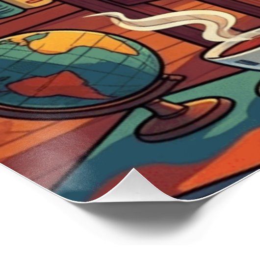 Gemütliches Gnome mit seinem Gnomework Poster (Ecke)