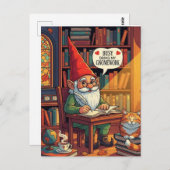 Gemütliches Gnome mit seinem Gnomework Postkarte (Vorne/Hinten)