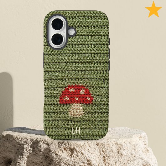 Gemütliches Häkelpilz-Garn Individuelle Namen Init Case-Mate iPhone Hülle