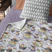 Gemütliches Halloween-Aquarellbild Fleecedecke