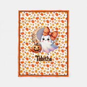Gemütliches Halloween Baby Blankon Name Niedlich G Fleecedecke (Vorderseite)