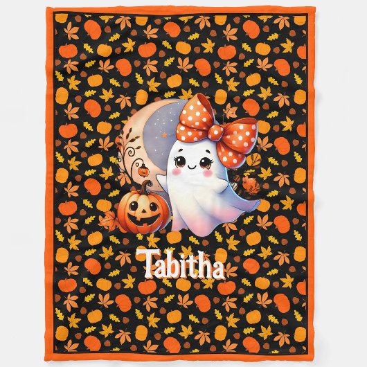 Gemütliches Halloween Baby Blankon Name Niedlich G Fleecedecke