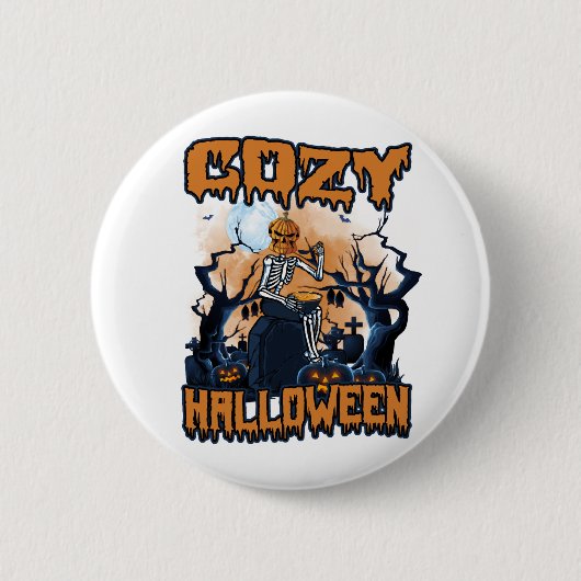 Gemütliches Halloween Button (Vorderseite)