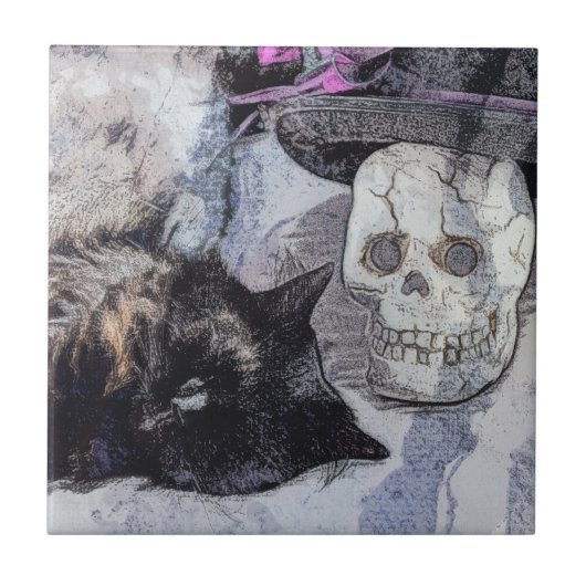 Gemütliches Halloween Fliese (Vorderseite)